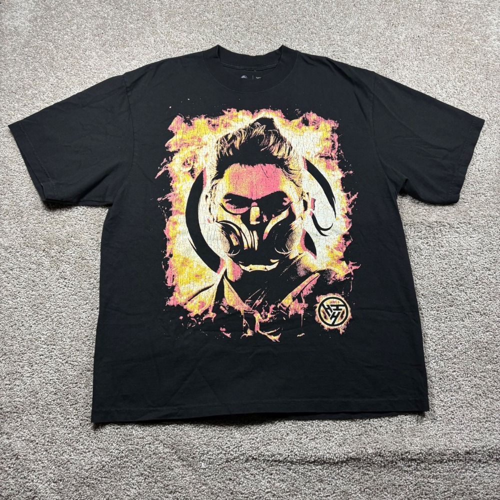 Hypland‎ Mortal Kombat MK Scorpion Grunge Graphic T-Shirt Black Mens XL USA